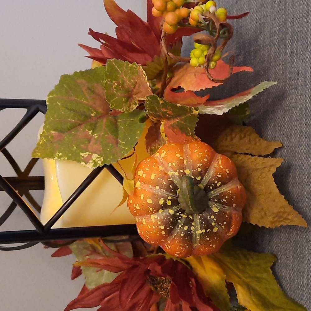 Lantern Battery Candle Operated Fall Harvest Autumn Thanksgiving Sit Hang NWT - Picture 3 of 9